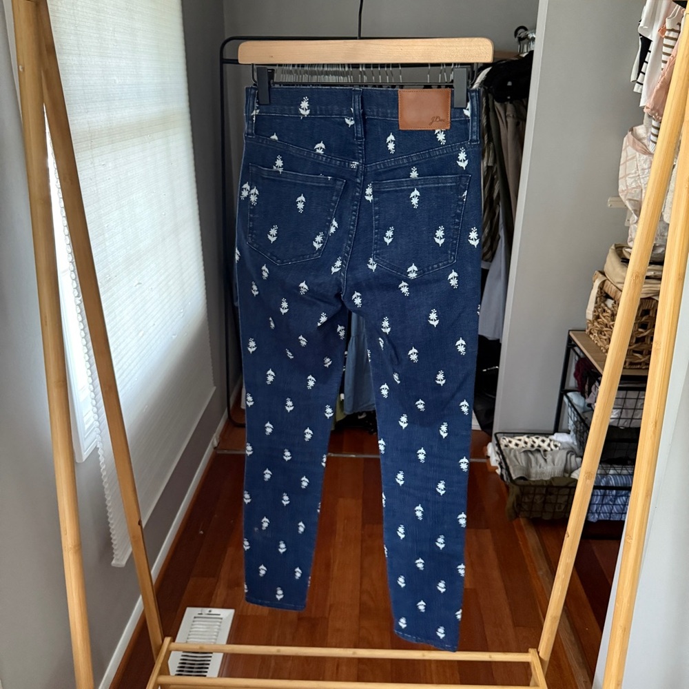J. Crew | Toothpick Denim | Flower Block Print | Skinny | Size 25 - Picture 6 of 9